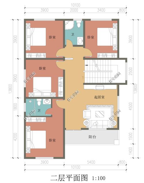 地基宽度10米，进深13米，主房三层，4米院子怎么设计？