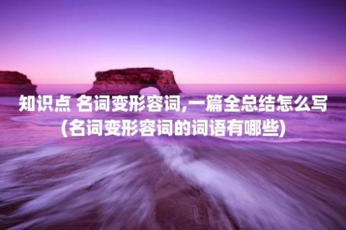 知识点 名词变形容词,一篇全总结怎么写(名词变形容词的词语有哪些)