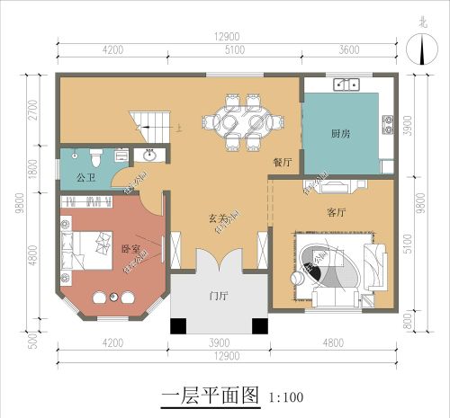 开间12米，进深8米，两层半如何设计？