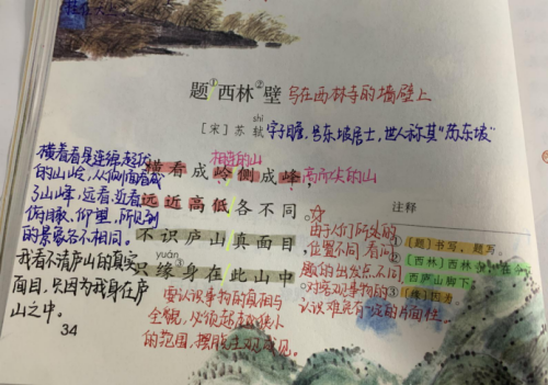 小学四年级学习不用愁，看语文老师课文笔记，高效学古诗