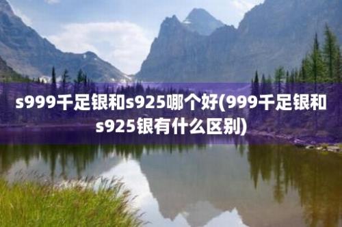 s999千足银和s925哪个好(999千足银和s925银有什么区别)