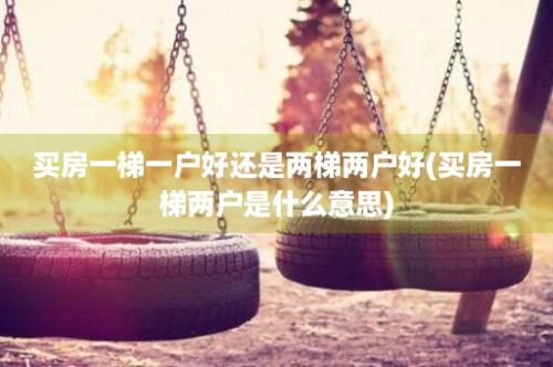 买房一梯一户好还是两梯两户好(买房一梯两户是什么意思)