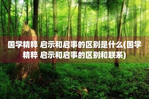 国学精粹 启示和启事的区别是什么(国学精粹 启示和启事的区别和联系)