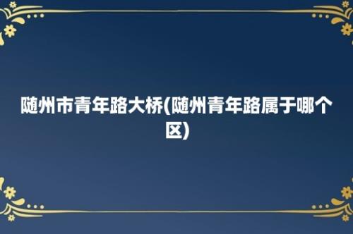 随州市青年路大桥(随州青年路属于哪个区)