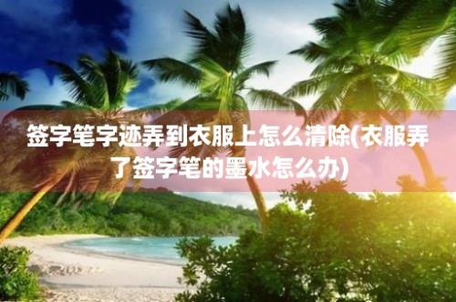 签字笔字迹弄到衣服上怎么清除(衣服弄了签字笔的墨水怎么办)