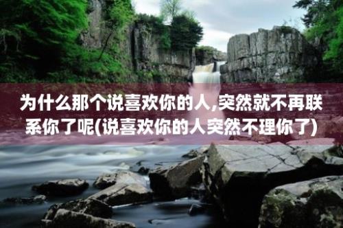 为什么那个说喜欢你的人,突然就不再联系你了呢(说喜欢你的人突然不理你了)