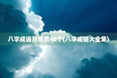 八字成语及意思48个(八字成语大全集)