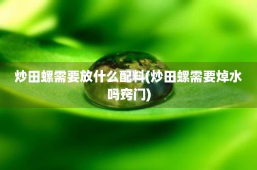 炒田螺需要放什么配料(炒田螺需要焯水吗窍门)