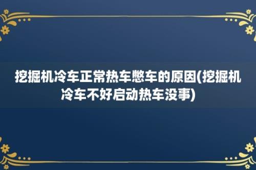 挖掘机冷车正常热车憋车的原因(挖掘机冷车不好启动热车没事)