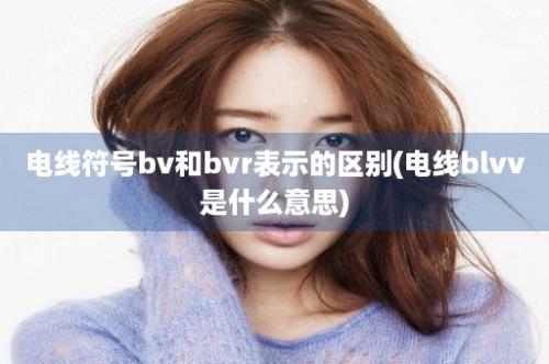 电线符号bv和bvr表示的区别(电线blvv是什么意思)