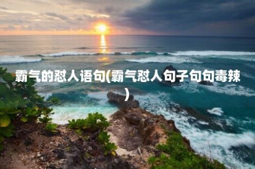 霸气的怼人语句(霸气怼人句子句句毒辣)