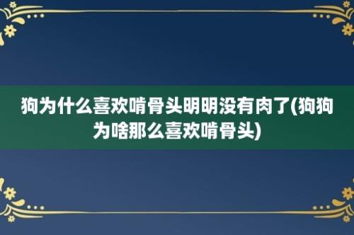 狗为什么喜欢啃骨头明明没有肉了(狗狗为啥那么喜欢啃骨头)