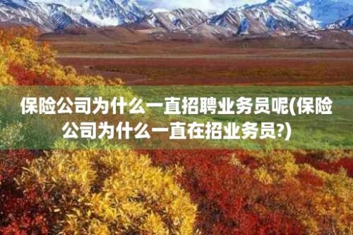 保险公司为什么一直招聘业务员呢(保险公司为什么一直在招业务员?)