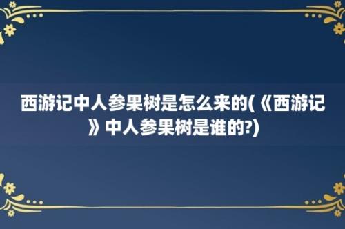 西游记中人参果树是怎么来的(《西游记》中人参果树是谁的?)