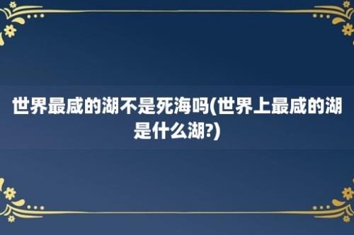 世界最咸的湖不是死海吗(世界上最咸的湖是什么湖?)