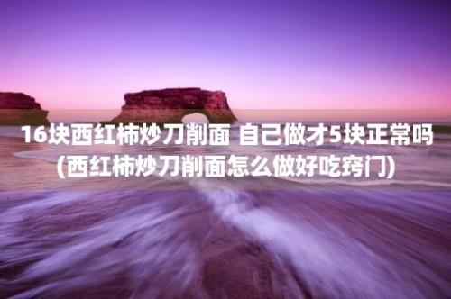 16块西红柿炒刀削面 自己做才5块正常吗(西红柿炒刀削面怎么做好吃窍门)