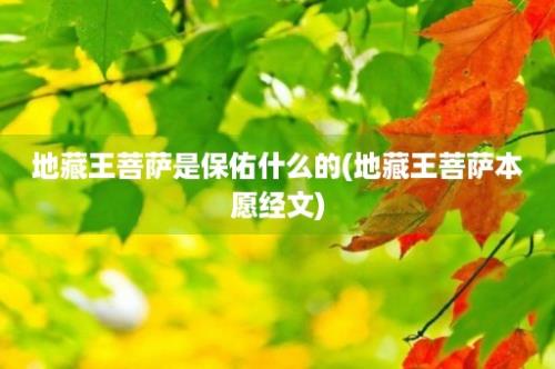 地藏王菩萨是保佑什么的(地藏王菩萨本愿经文)