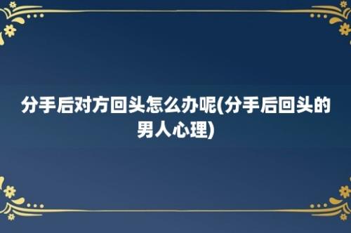 分手后对方回头怎么办呢(分手后回头的男人心理)