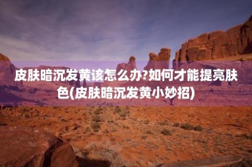 皮肤暗沉发黄该怎么办?如何才能提亮肤色(皮肤暗沉发黄小妙招)