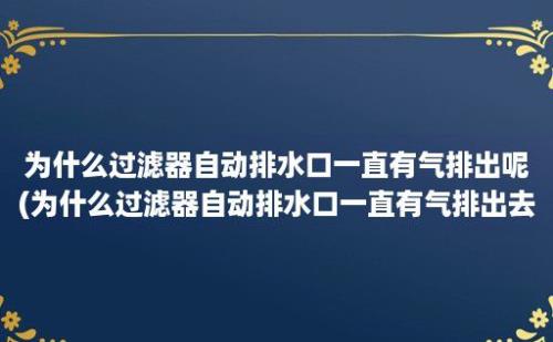 为什么过滤器自动排水口一直有气排出呢(为什么过滤器自动排水口一直有气排出去)