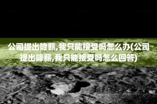 公司提出降薪,我只能接受吗怎么办(公司提出降薪,我只能接受吗怎么回答)