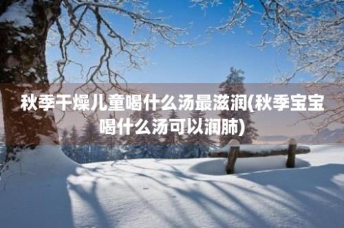 秋季干燥儿童喝什么汤最滋润(秋季宝宝喝什么汤可以润肺)