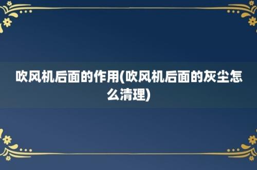 吹风机后面的作用(吹风机后面的灰尘怎么清理)