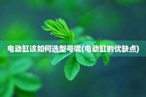 电动缸该如何选型号呢(电动缸的优缺点)