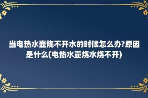 当电热水壶烧不开水的时候怎么办?原因是什么(电热水壶烧水烧不开)