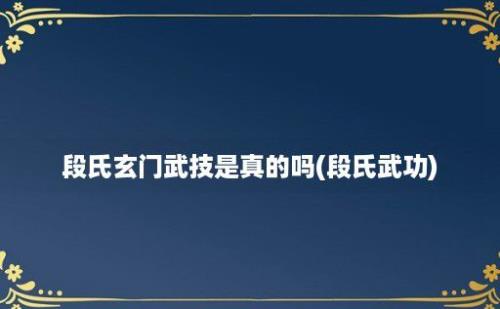 段氏玄门武技是真的吗(段氏武功)