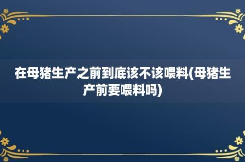 在母猪生产之前到底该不该喂料(母猪生产前要喂料吗)