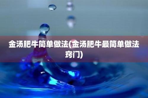 金汤肥牛简单做法(金汤肥牛最简单做法窍门)