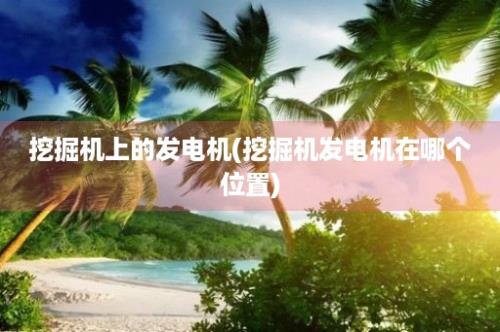 挖掘机上的发电机(挖掘机发电机在哪个位置)