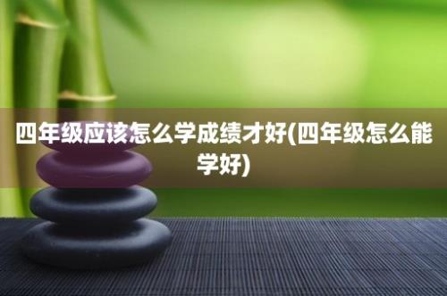 四年级应该怎么学成绩才好(四年级怎么能学好)