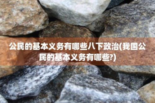 公民的基本义务有哪些八下政治(我国公民的基本义务有哪些?)