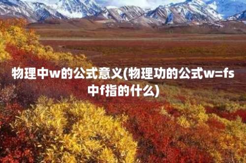 物理中w的公式意义(物理功的公式w=fs中f指的什么)