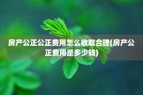 房产公正公正费用怎么收取合理(房产公正费用是多少钱)