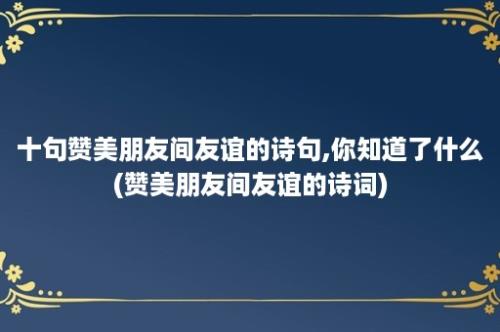 十句赞美朋友间友谊的诗句,你知道了什么(赞美朋友间友谊的诗词)