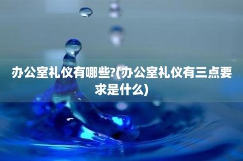 办公室礼仪有哪些?(办公室礼仪有三点要求是什么)