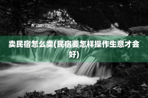 卖民宿怎么卖(民宿要怎样操作生意才会好)