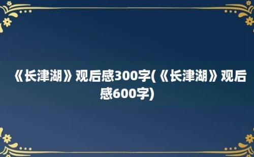 《长津湖》观后感300字(《长津湖》观后感600字)