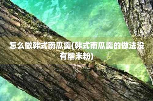 怎么做韩式南瓜羹(韩式南瓜羹的做法没有糯米粉)