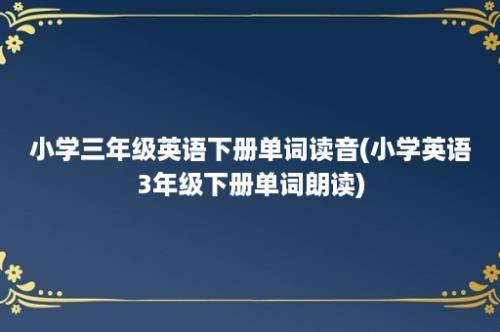 小学三年级英语下册单词读音(小学英语3年级下册单词朗读)