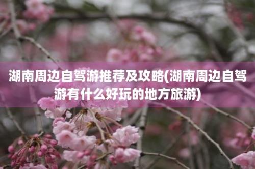 湖南周边自驾游推荐及攻略(湖南周边自驾游有什么好玩的地方旅游)