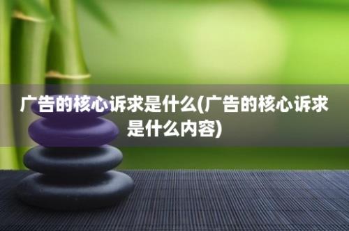 广告的核心诉求是什么(广告的核心诉求是什么内容)