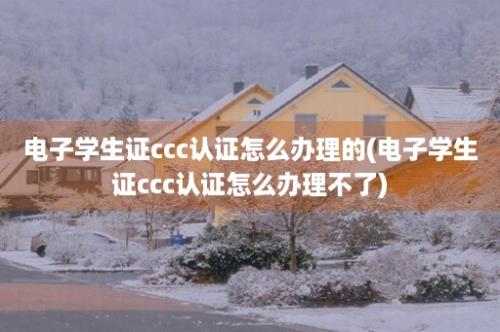 电子学生证ccc认证怎么办理的(电子学生证ccc认证怎么办理不了)