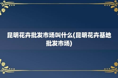 昆明花卉批发市场叫什么(昆明花卉基地批发市场)