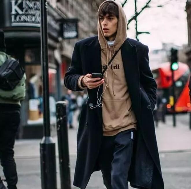 男士连帽卫衣搭配