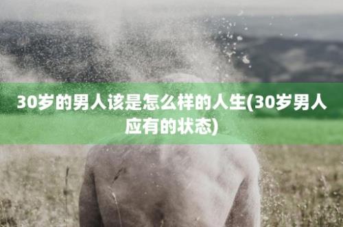 30岁的男人该是怎么样的人生(30岁男人应有的状态)