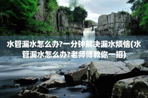 水管漏水怎么办?一分钟解决漏水烦恼(水管漏水怎么办?老师傅教你一招)